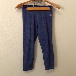 Adidas blue ankle length yoga pants, M